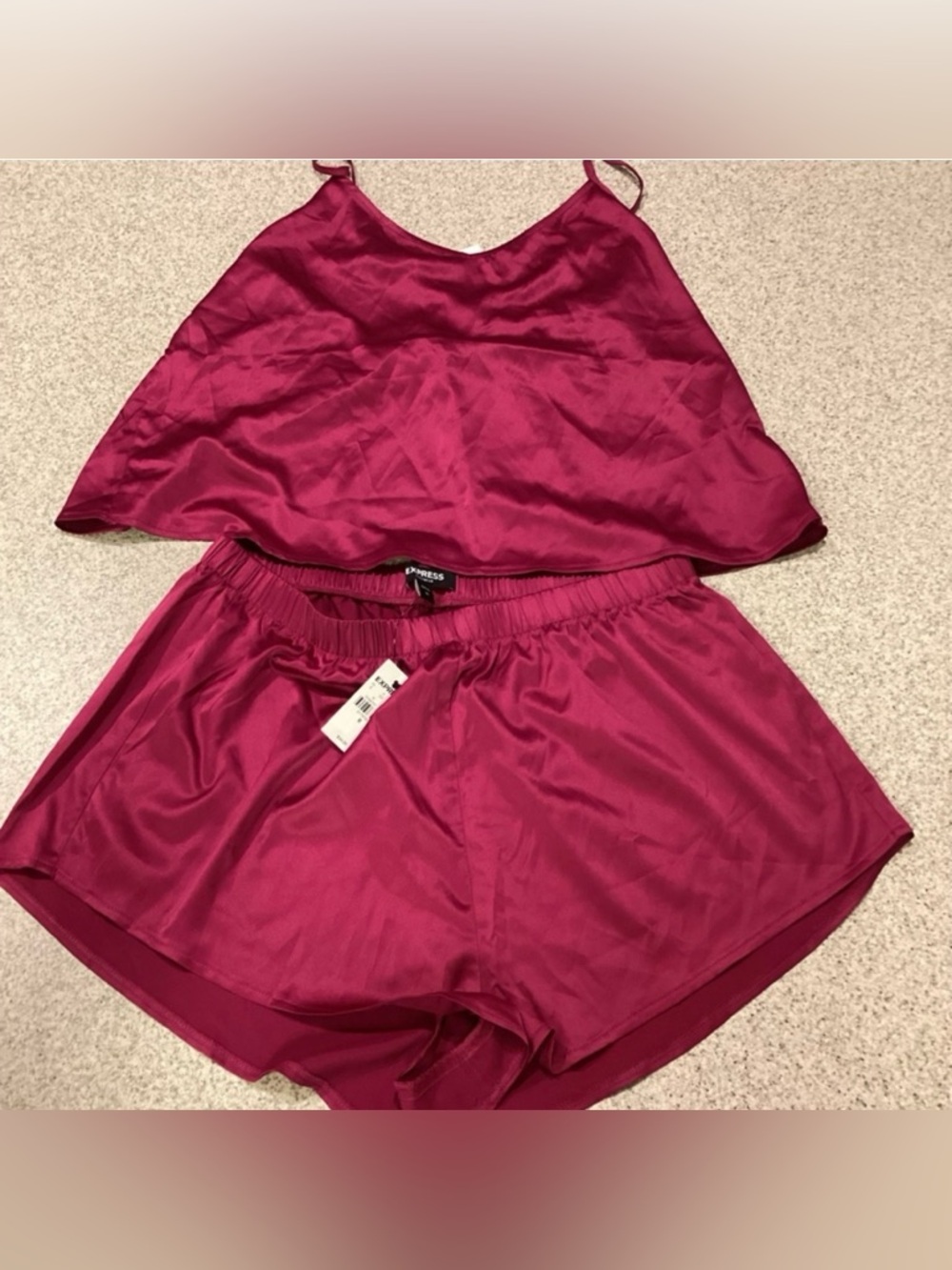 Express Wild Orchid Satin Pajama Set - Picture 2 of 11